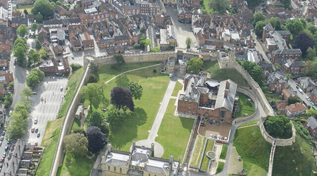 Aerial shot of Lincoln Castle Aerial shot of Lincoln Castle