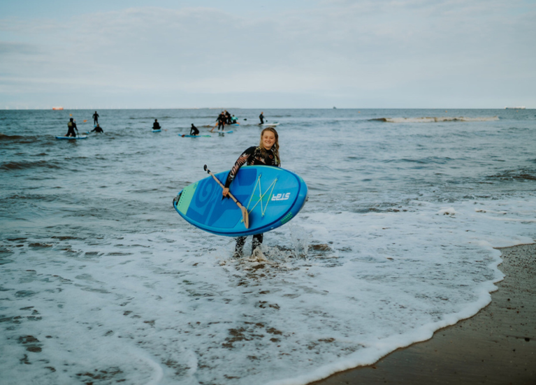 Ebb & flo blog header Paddle boarding in Cleethorpes, Lincolnshire, with Ebb & Flo Living
